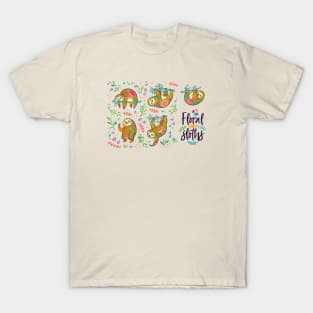 Floral Sloth T-Shirt